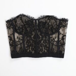 ❌SOLD❌Alexander McQueen Lace Bustier Crop Top Strapless Sheer Corset